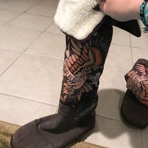 Ed hardy brown boots